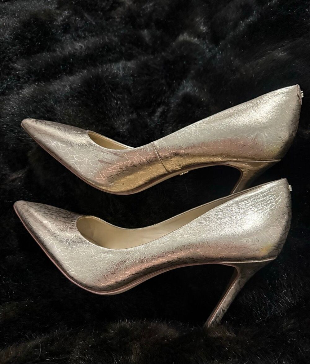 Sam Edelman Women's cracked metallic gold high heels 8.5 shoes